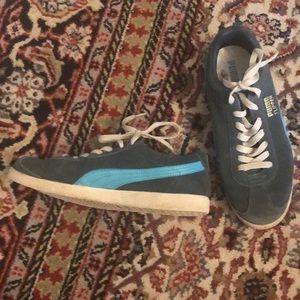 vintage suade and leather blue pumas
